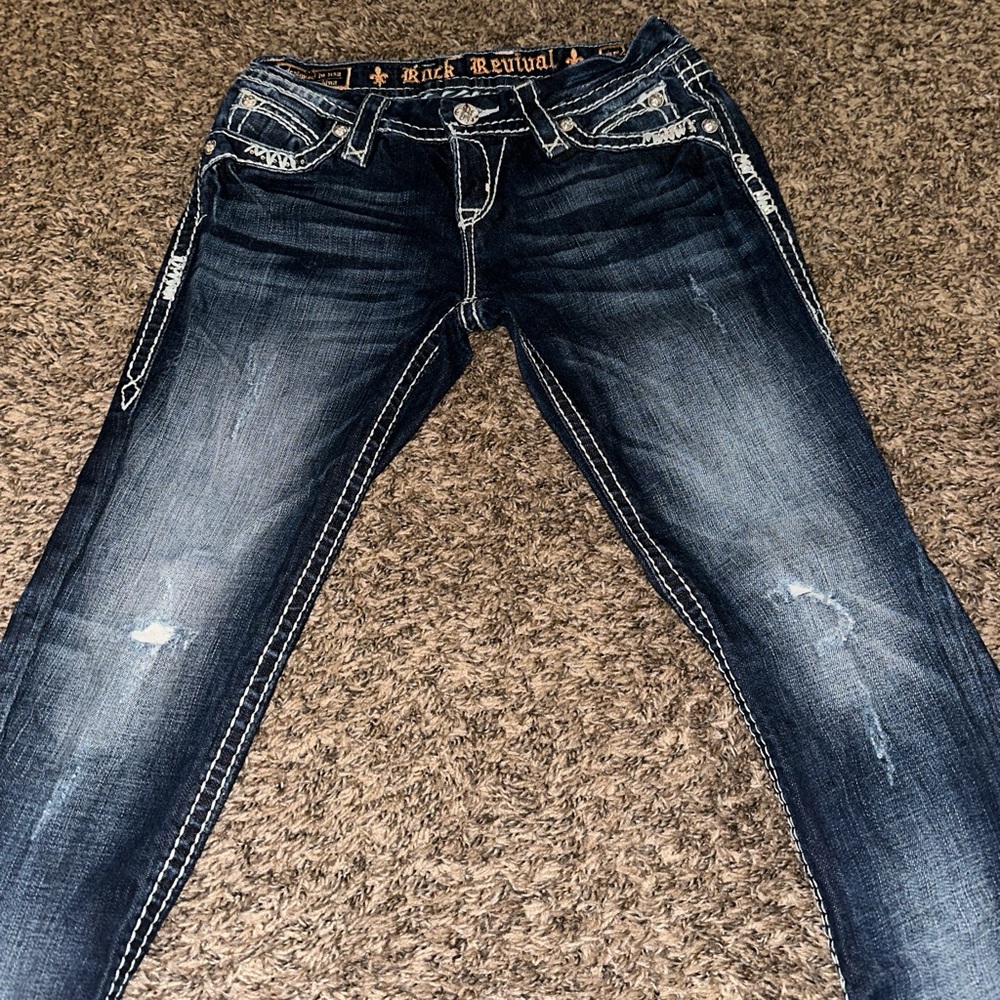 Y2K rock revival Capri jeans
